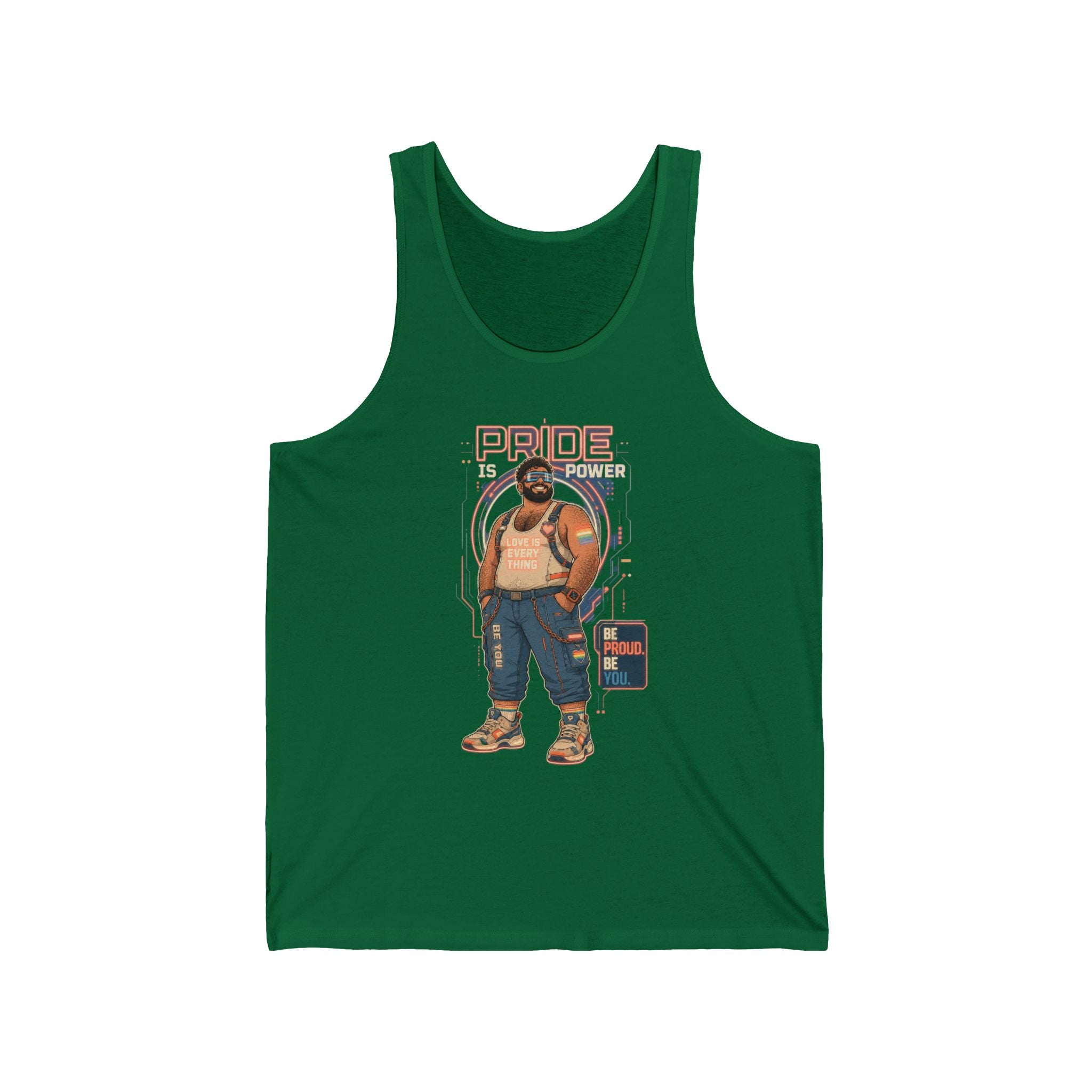 Pride & Power Tank Top — Retro Bear DJ Graphic Tank