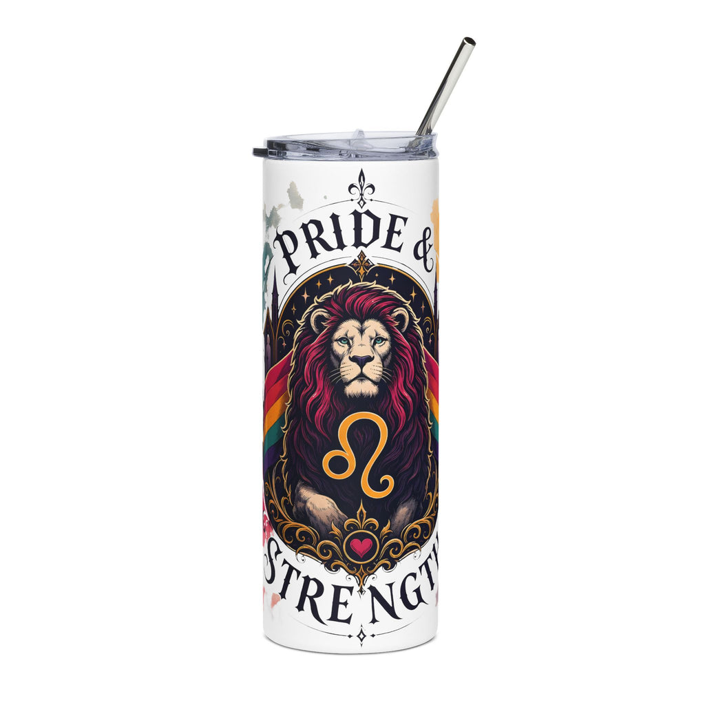 Leo Pride Stainless Steel Tumbler — 20oz Lion 'Pride & Strength' Travel Cup