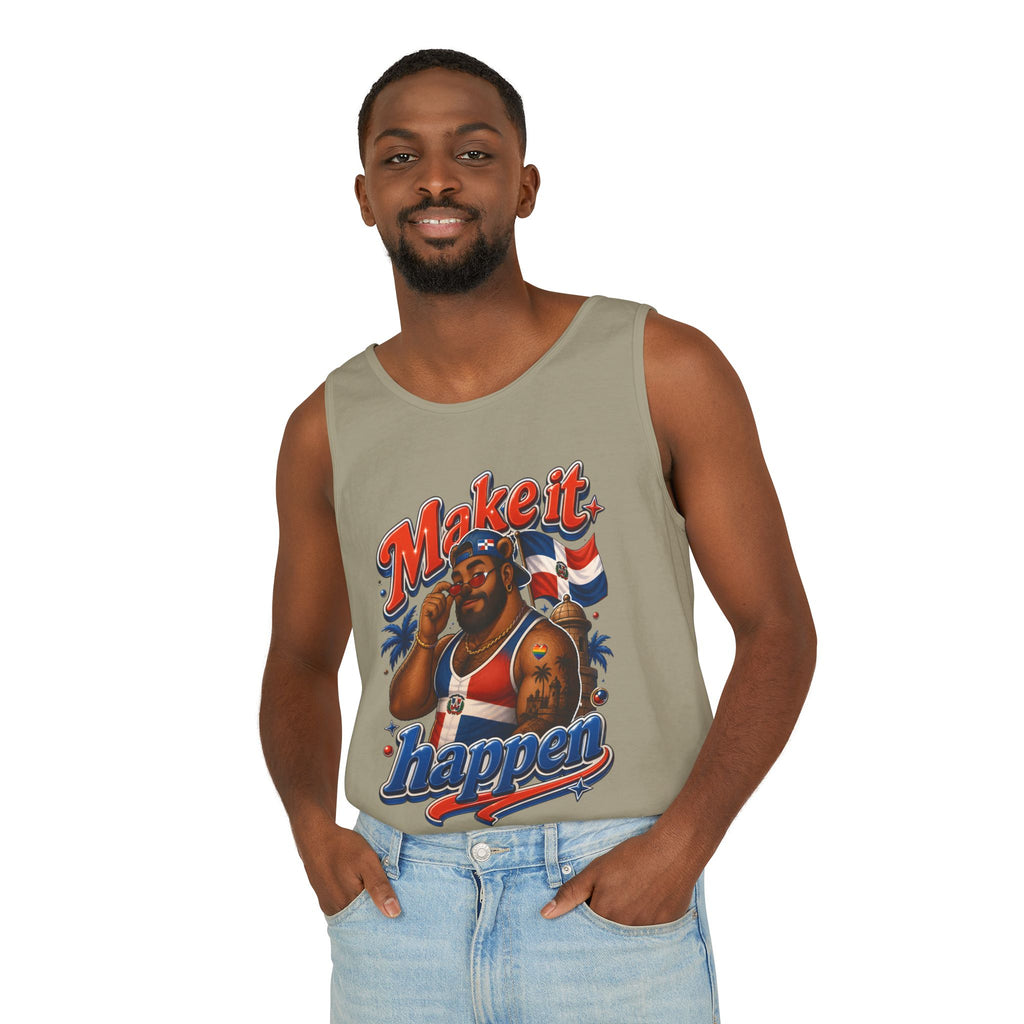 Make It Happen Tank Top — Retro Patriotic Motivational Muscle Tee