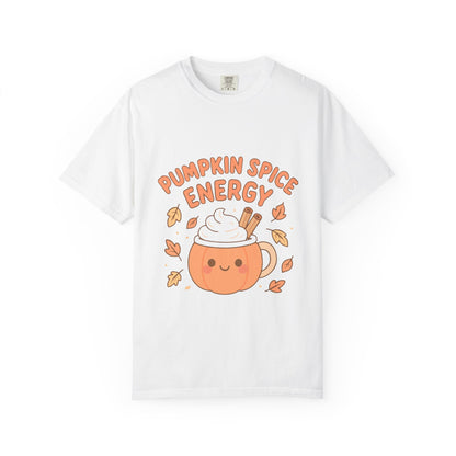Pumpkin Spice Energy T-Shirt | Fall Fashion | Cute Autumn Tee | Cozy Seasonal Apparel | Perfect Gift for Coffee Lovers