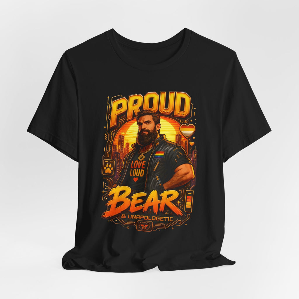 Proud Bear T-Shirt – Vintage Biker ‘Love Loud’ Graphic Tee