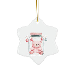 Cozy Teddy Bear Jar Ornament: Adorable Holiday Decor for a Whimsical Touch