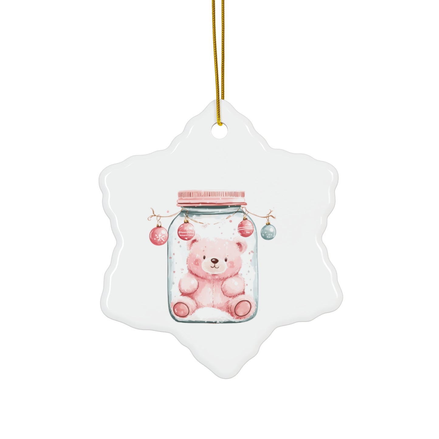 Adorable Teddy Bear Jar Ornament: Perfect for Holiday Décor and Gifts