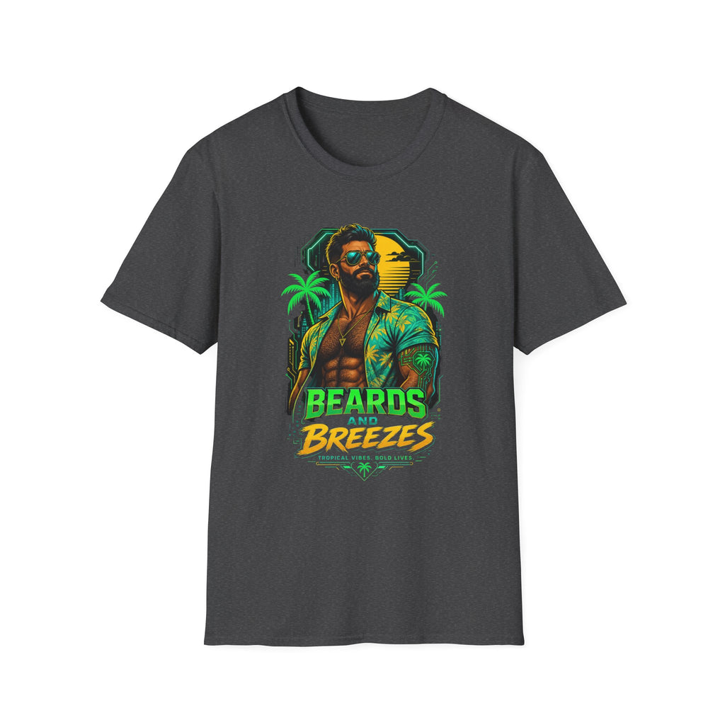 Beards and Breezes Tropical T-Shirt — Retro Beach Vibe Graphic Tee