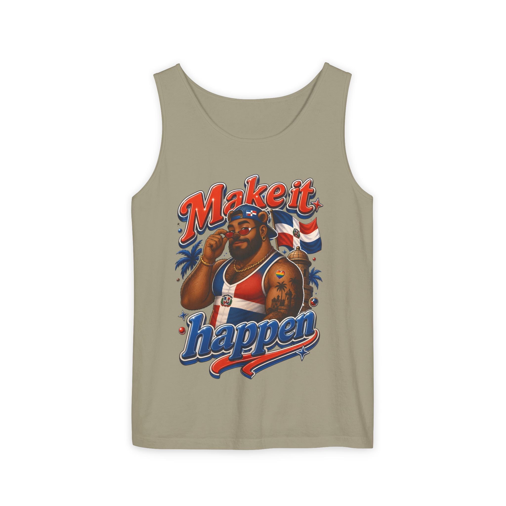 Make It Happen Tank Top — Retro Patriotic Motivational Muscle Tee