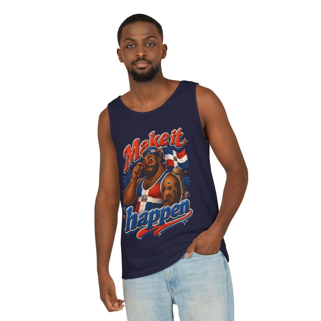 Make It Happen Tank Top — Retro Patriotic Motivational Muscle Tee