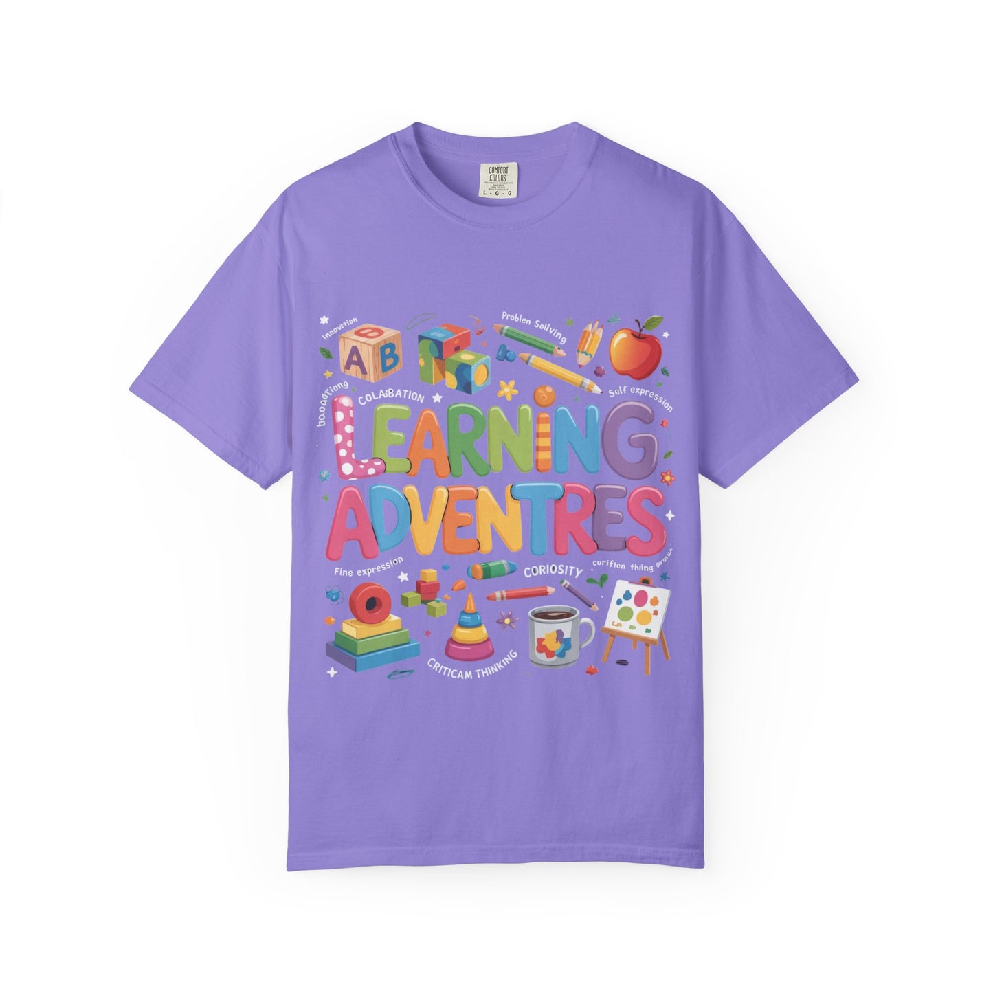 Colorful Learning Adventures T-Shirt – Fun Educational Tee for Kids & Teachers