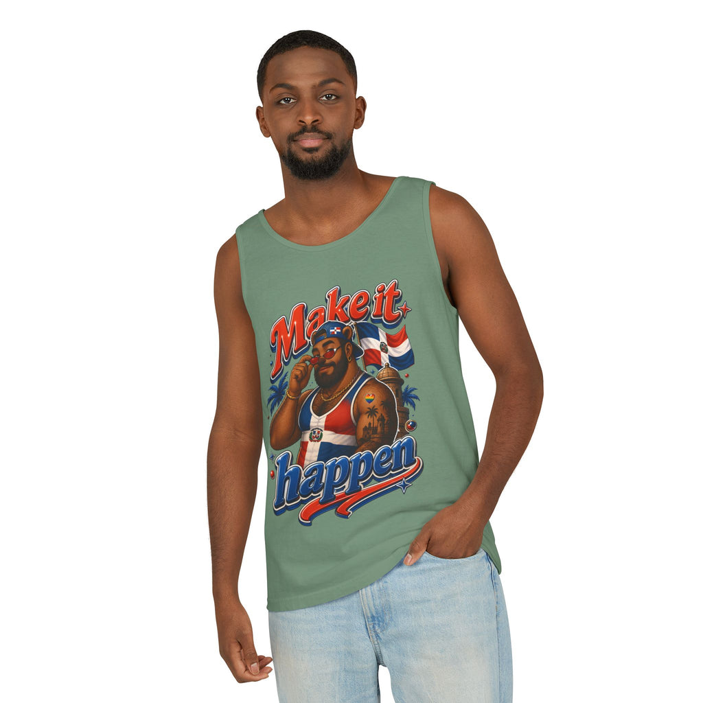 Make It Happen Tank Top — Retro Patriotic Motivational Muscle Tee