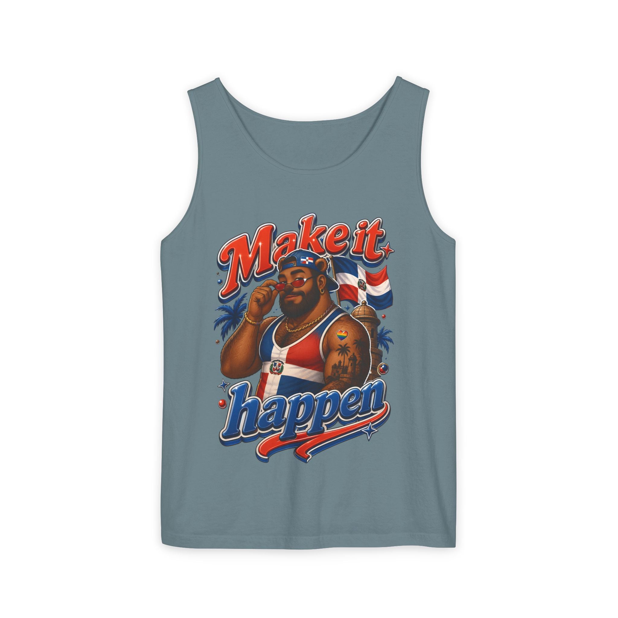 Make It Happen Tank Top — Retro Patriotic Motivational Muscle Tee