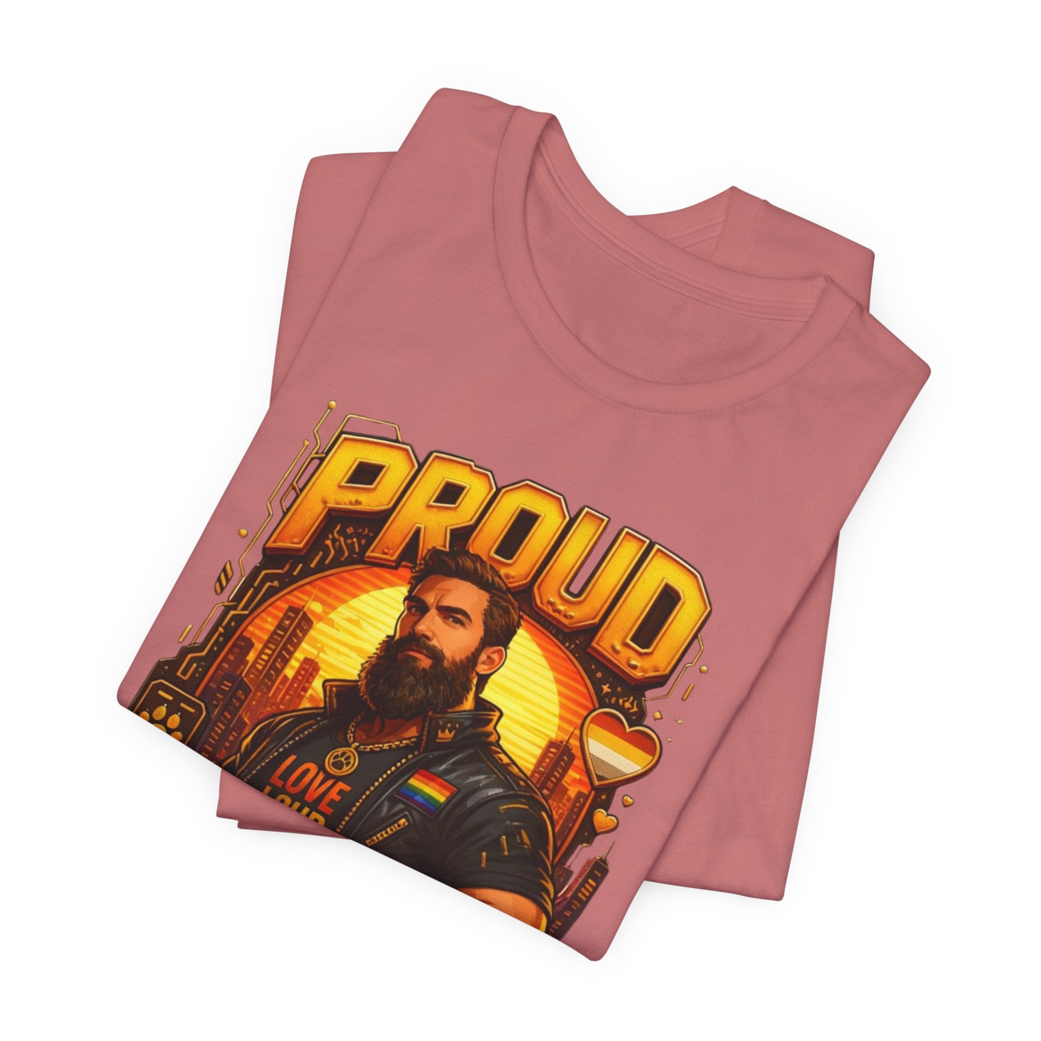 Proud Bear T-Shirt – Vintage Biker ‘Love Loud’ Graphic Tee