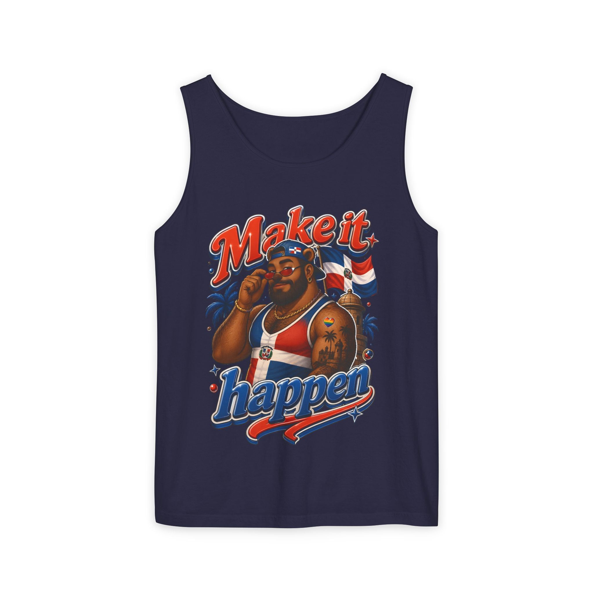 Make It Happen Tank Top — Retro Patriotic Motivational Muscle Tee