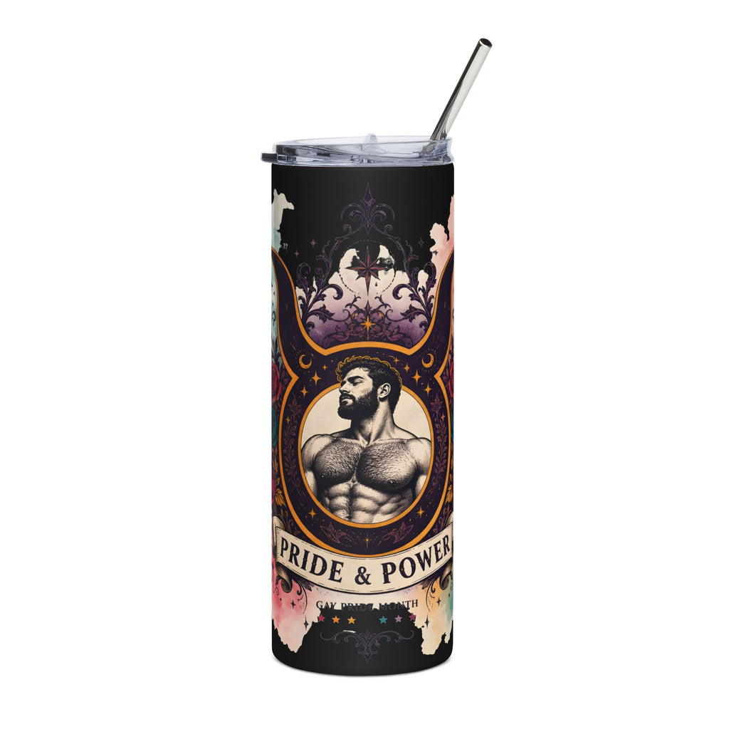 Pride & Power 20oz Stainless Steel Tumbler — Muscle Emblem Travel Cup