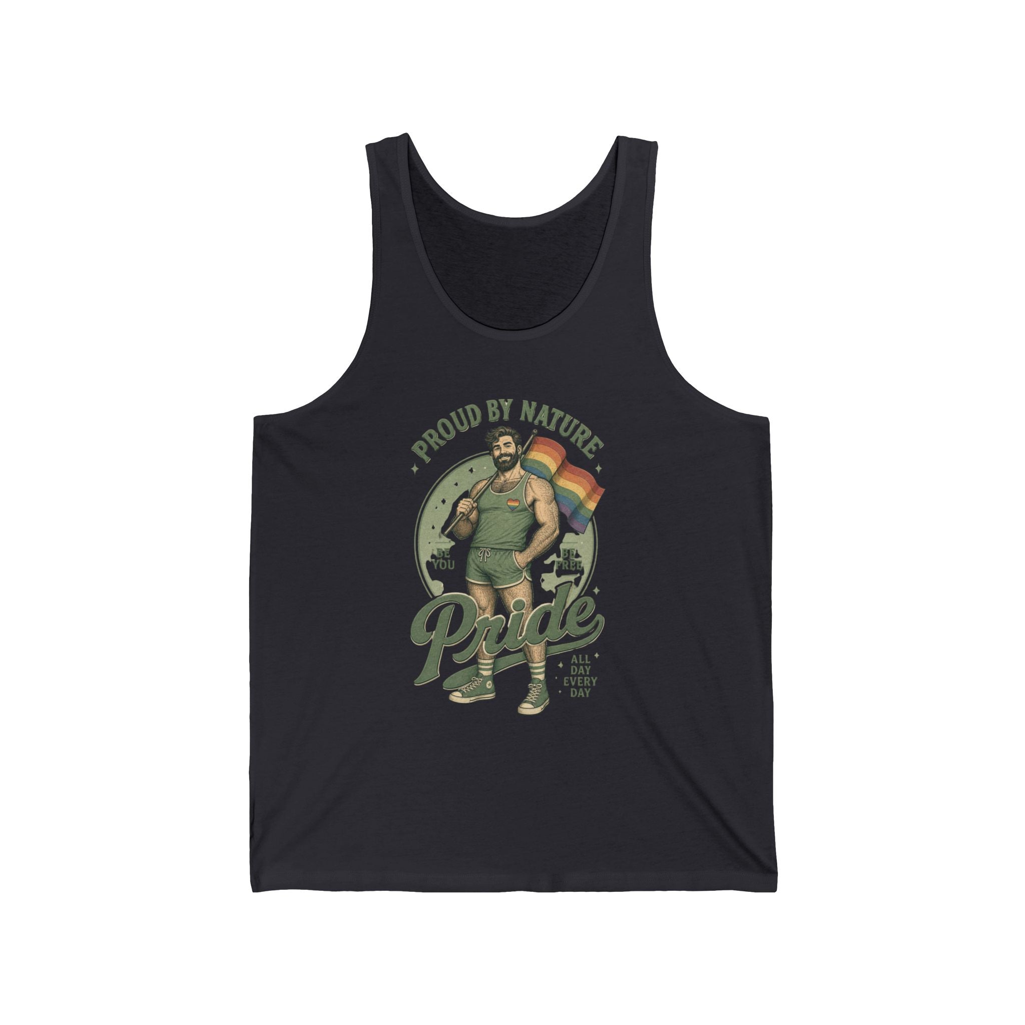 Pride Bear 'Proud By Nature' Tank Top – LGBTQ+ Rainbow Gay Pride Tank