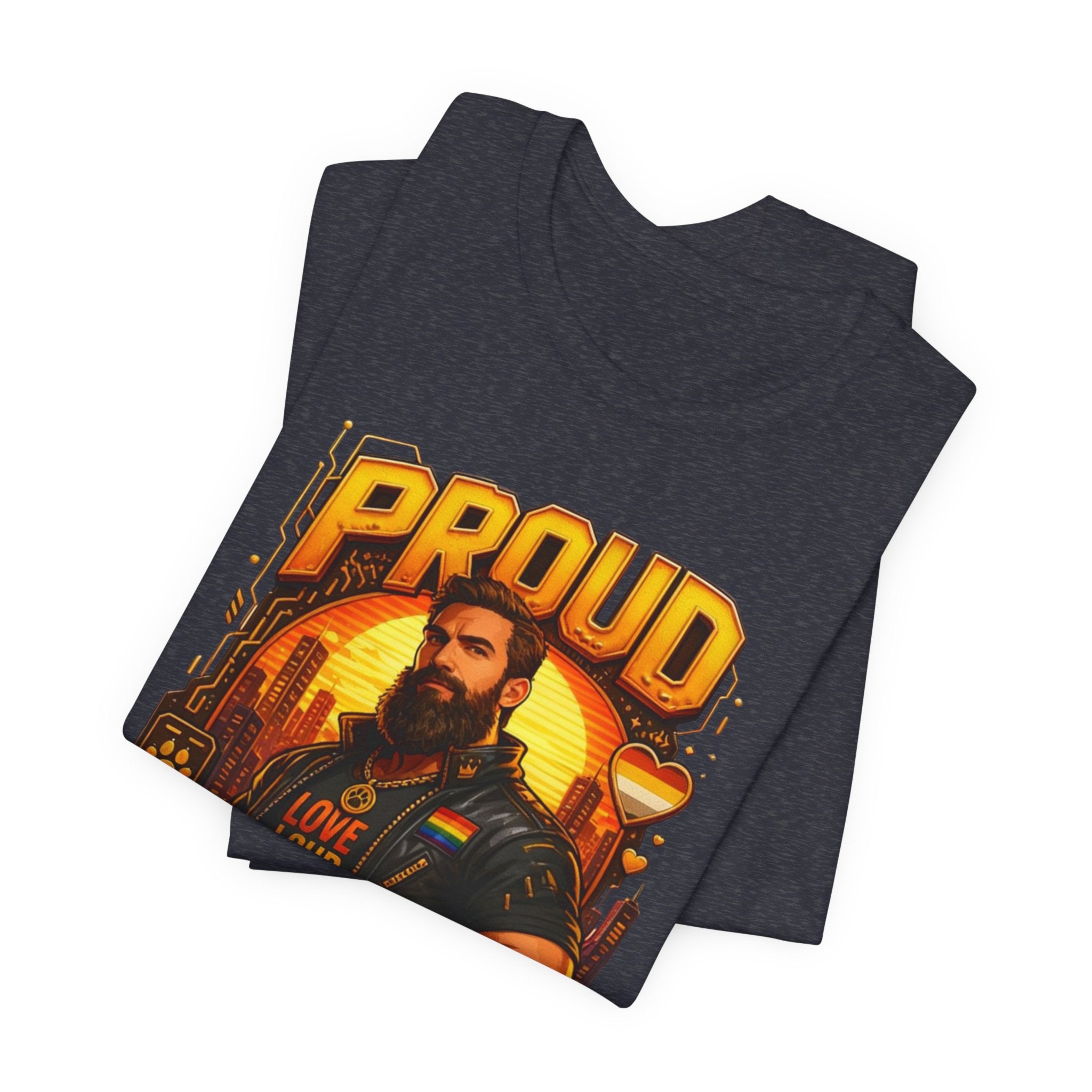 Proud Bear T-Shirt – Vintage Biker ‘Love Loud’ Graphic Tee