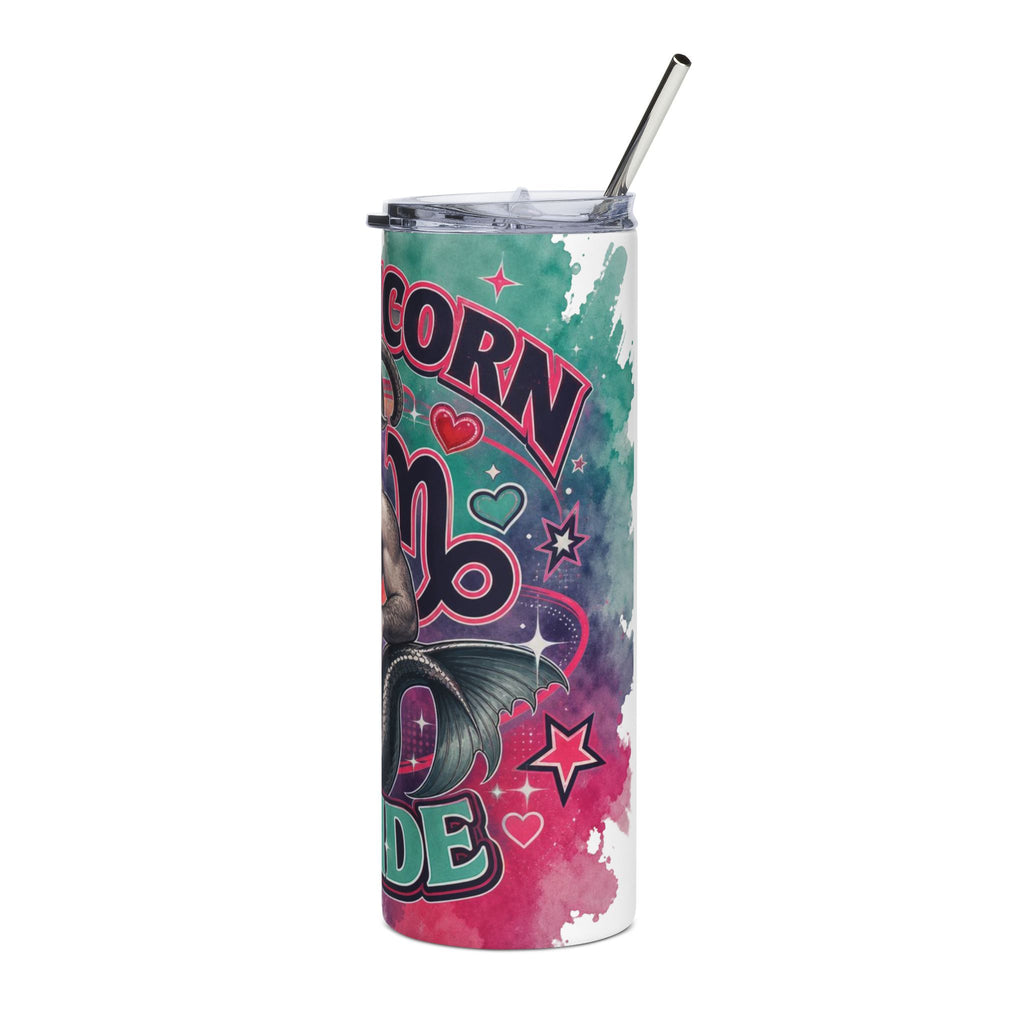 Capricorn Pride Stainless Steel Tumbler — 20oz Zodiac Mermaid Merman Drinkware