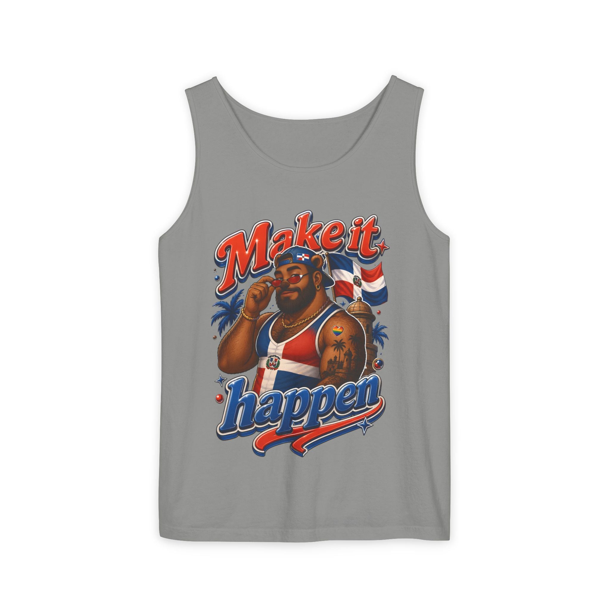 Make It Happen Tank Top — Retro Patriotic Motivational Muscle Tee