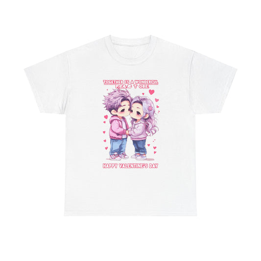 Valentine's Day Unisex Cotton Tee - Together Is A Wonderful Place To Be