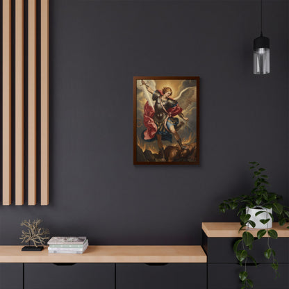Saint Michael Framed Poster — Archangel Wall Art Print