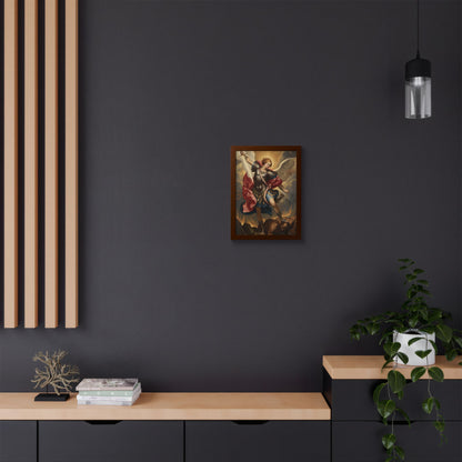 Saint Michael Framed Poster — Archangel Wall Art Print