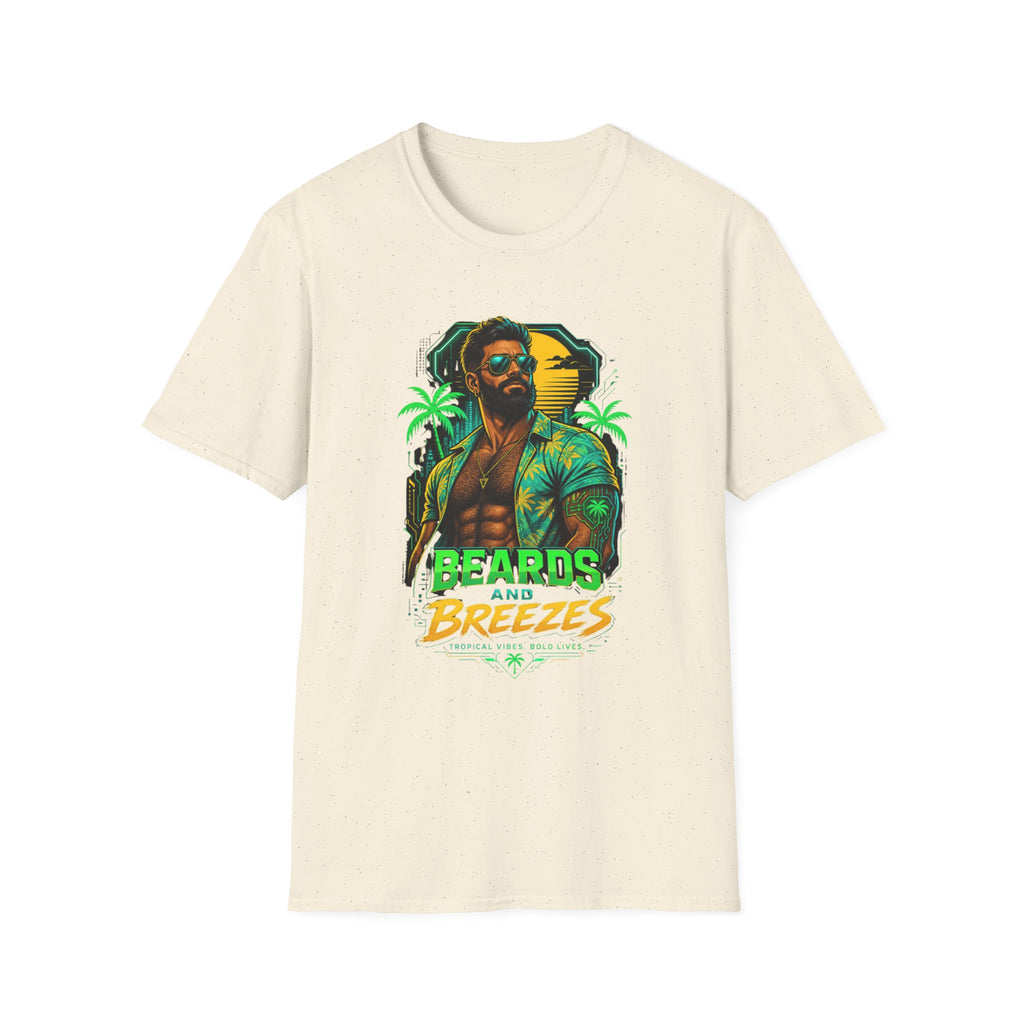 Beards and Breezes Tropical T-Shirt — Retro Beach Vibe Graphic Tee