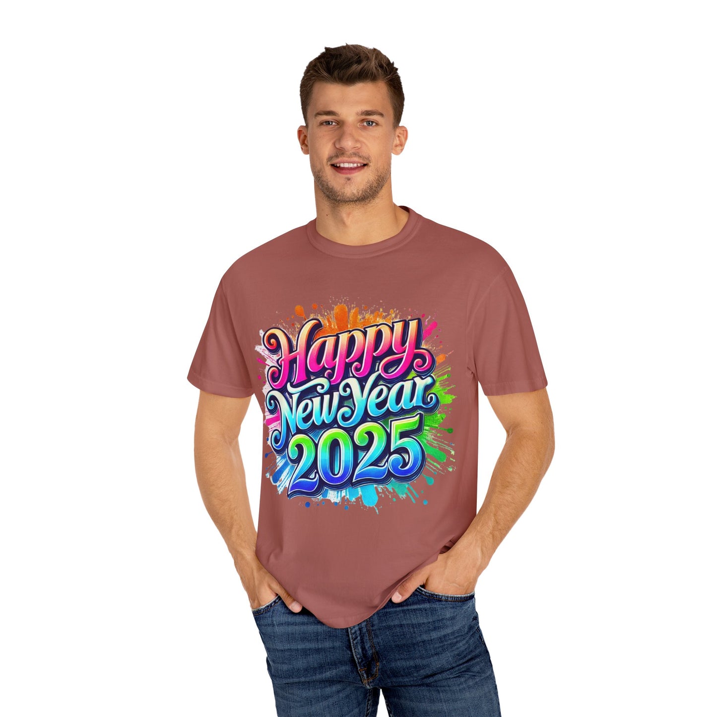 Happy New Year 2025 Unisex Garment-Dyed T-Shirt | Festive Celebration Tee