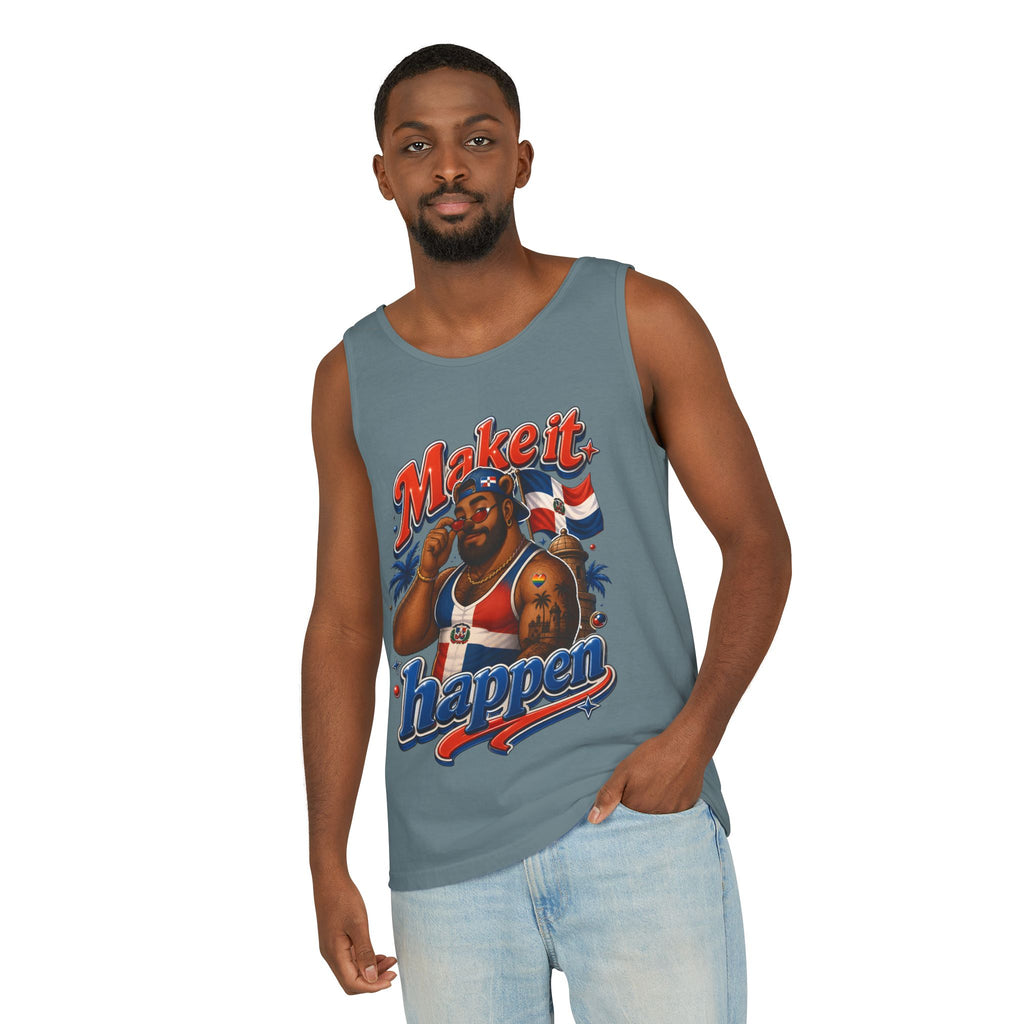Make It Happen Tank Top — Retro Patriotic Motivational Muscle Tee