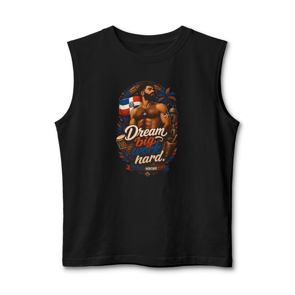 Dream Big Hard Muscle Tank — Retro Patriotic Surf Graphic Tank Top