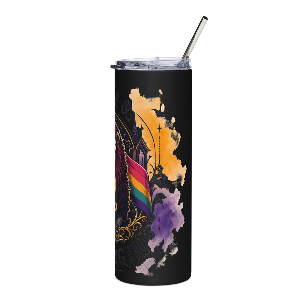 Leo Pride Stainless Steel Tumbler — 20oz Lion 'Pride & Strength' Travel Cup