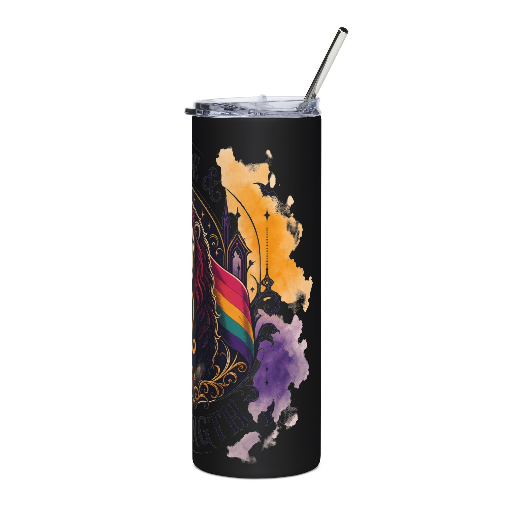 Leo Pride Stainless Steel Tumbler — 20oz Lion 'Pride & Strength' Travel Cup