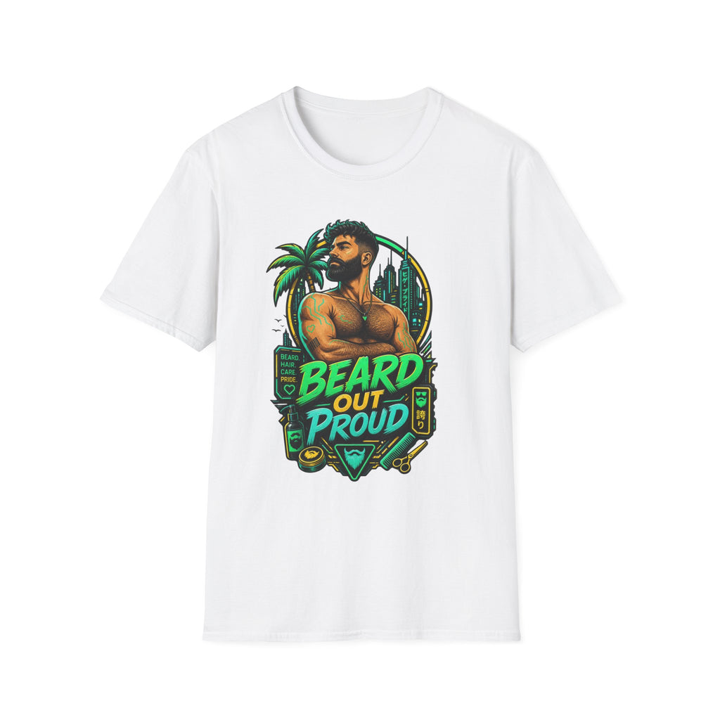 Beard Out Proud T-Shirt — Tropical Bearded Guy Graphic Tee