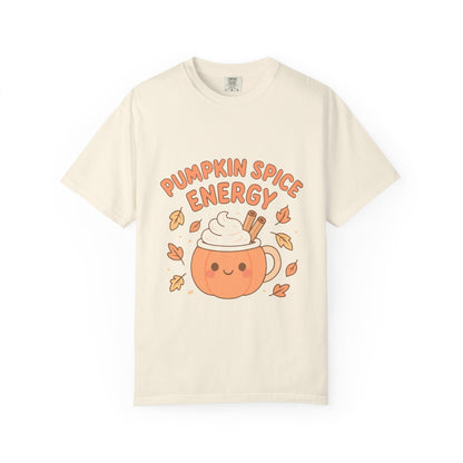 Pumpkin Spice Energy T-Shirt | Fall Fashion | Cute Autumn Tee | Cozy Seasonal Apparel | Perfect Gift for Coffee Lovers