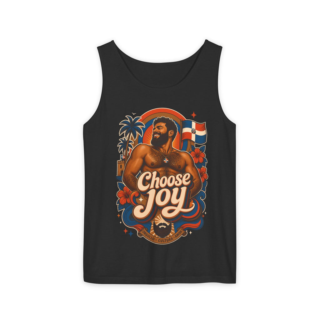Choose Joy Tank Top — Vintage Tropical Pride Graphic Tank