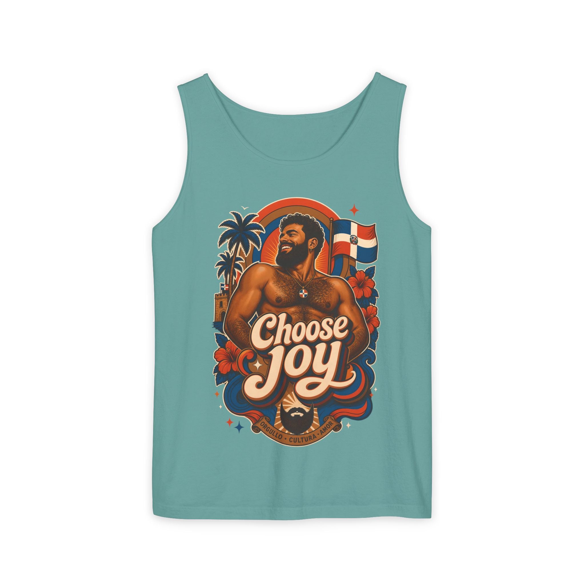 Choose Joy Tank Top — Vintage Tropical Pride Graphic Tank