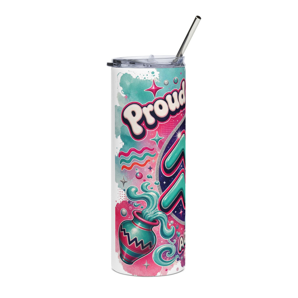 Aquarius Pride Tumbler - 20oz Stainless Steel Zodiac Travel Cup