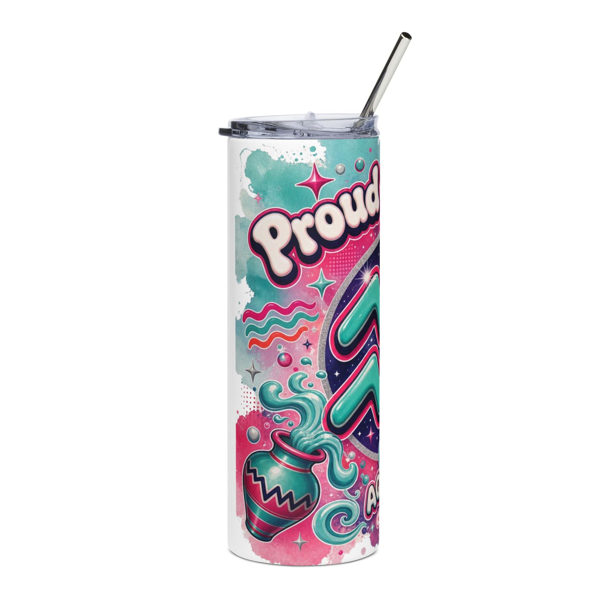 Aquarius Pride Tumbler - 20oz Stainless Steel Zodiac Travel Cup