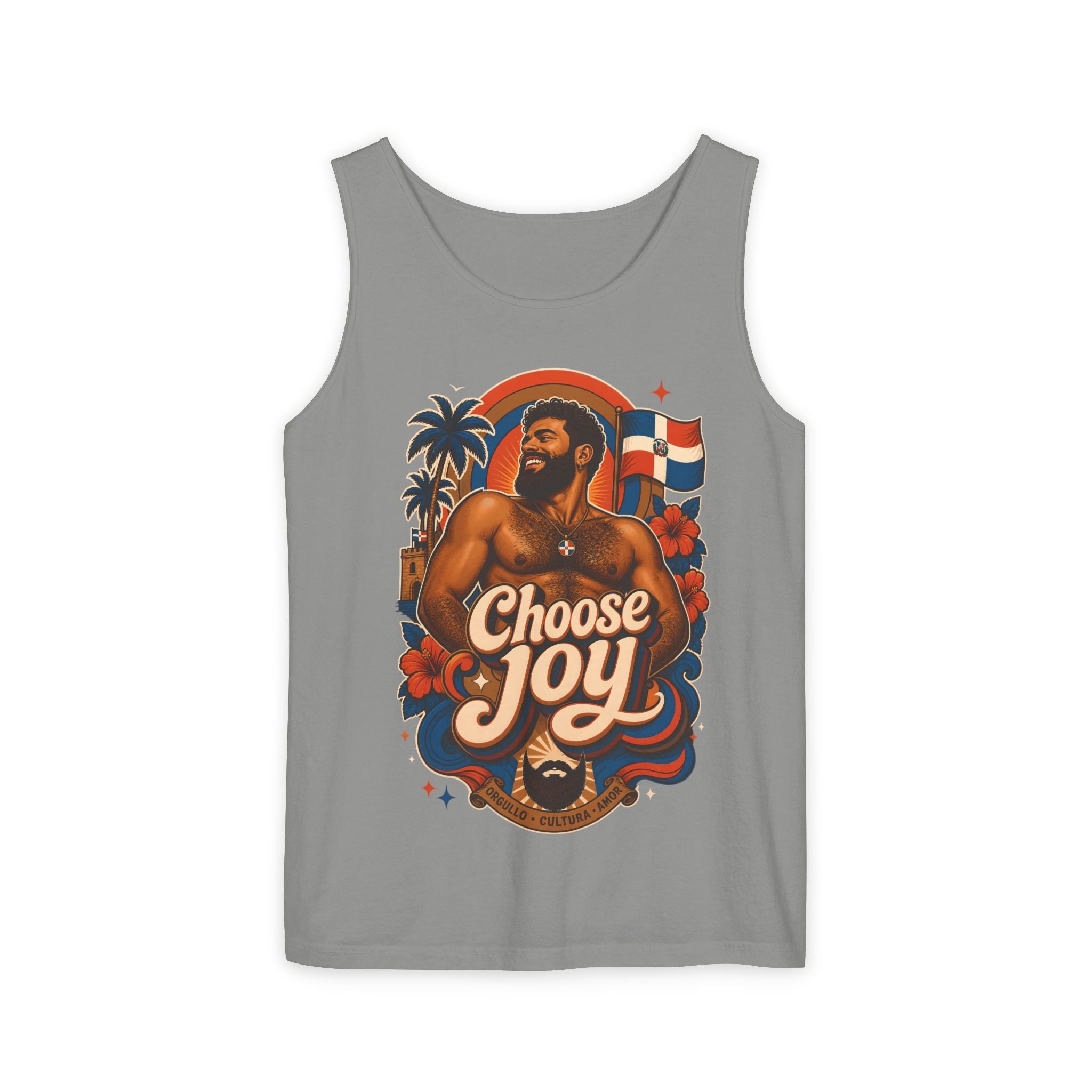 Choose Joy Tank Top — Vintage Tropical Pride Graphic Tank
