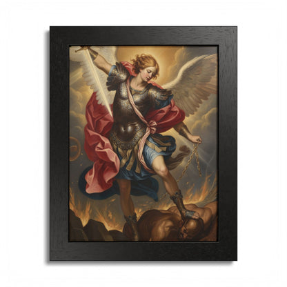 Saint Michael Framed Poster — Archangel Wall Art Print