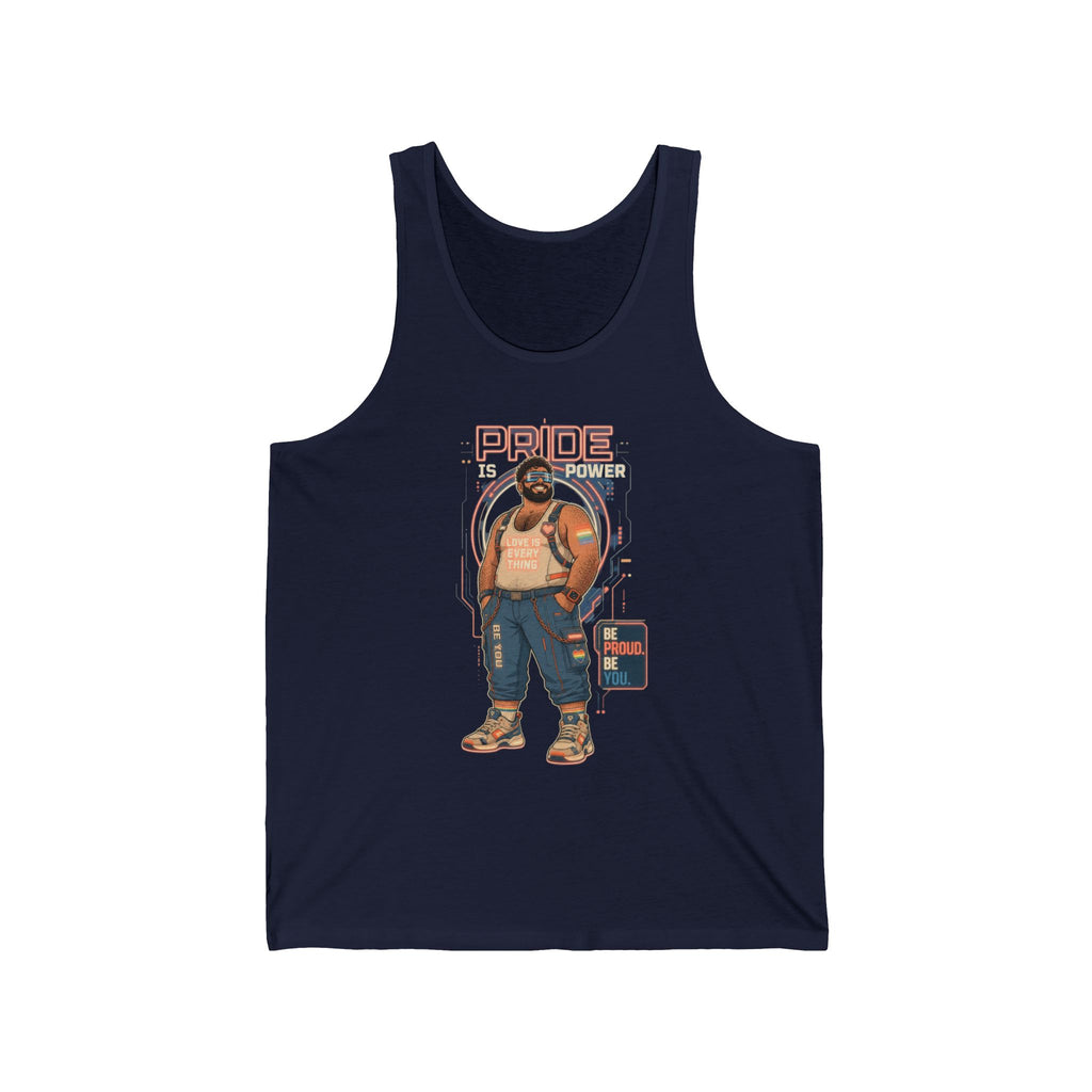 Pride & Power Tank Top — Retro Bear DJ Graphic Tank