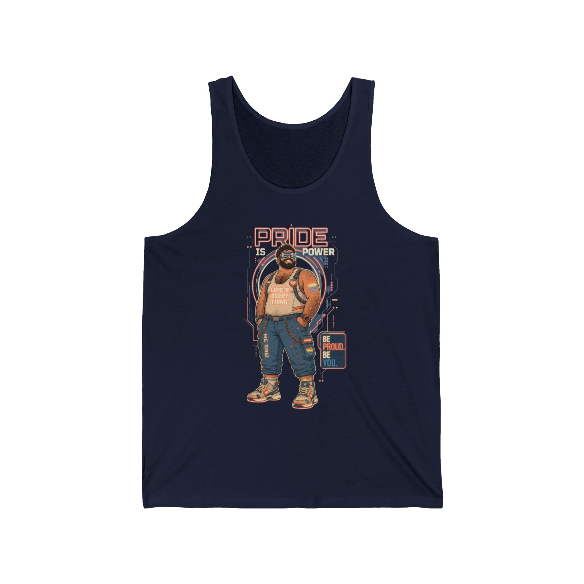 Pride & Power Tank Top — Retro Bear DJ Graphic Tank