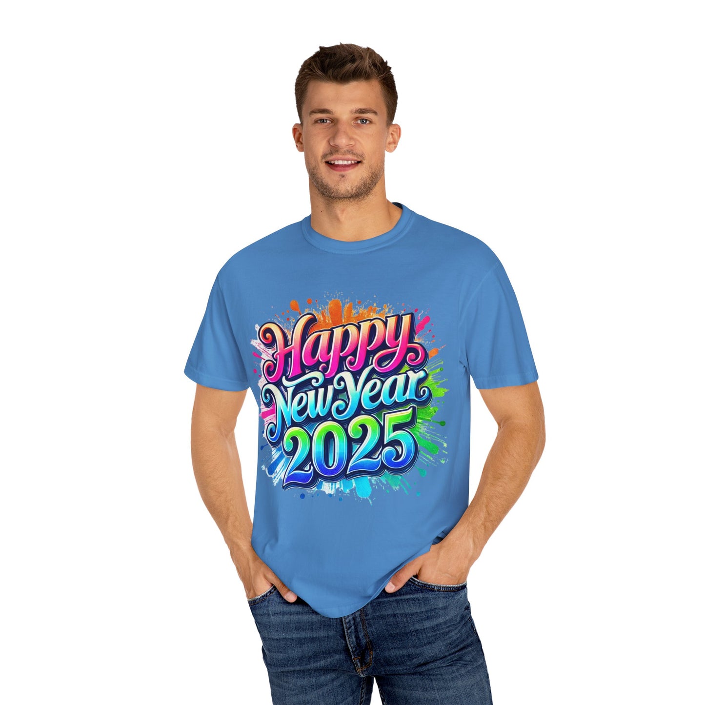 Happy New Year 2025 Unisex Garment-Dyed T-Shirt | Festive Celebration Tee