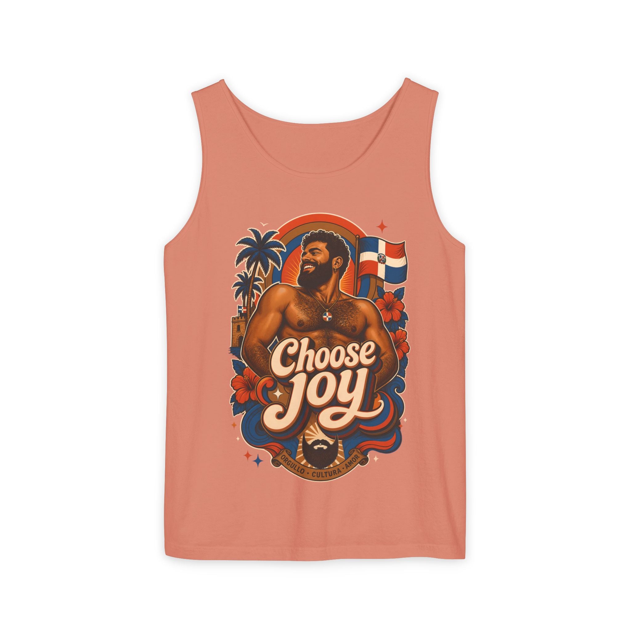 Choose Joy Tank Top — Vintage Tropical Pride Graphic Tank