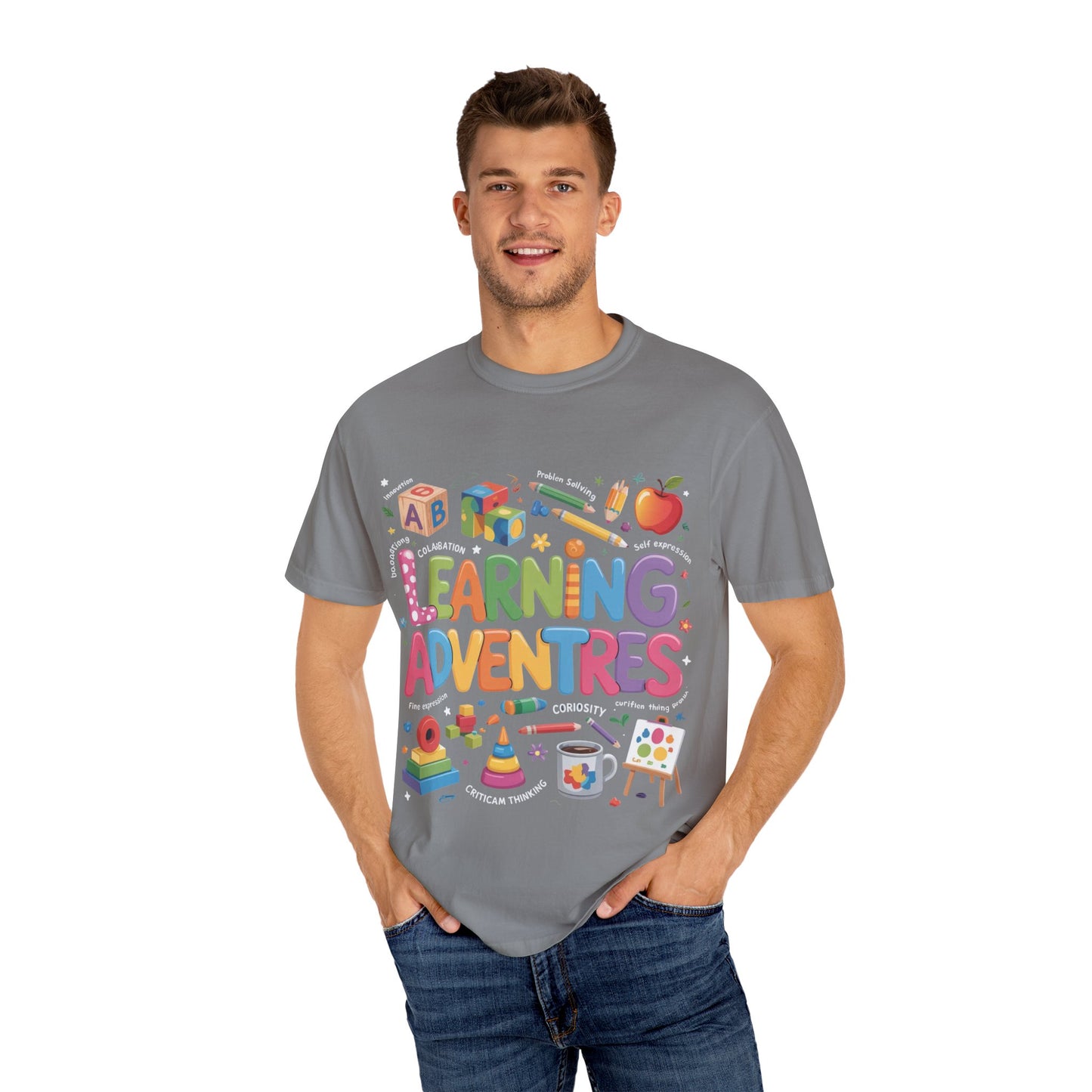 Colorful Learning Adventures T-Shirt – Fun Educational Tee for Kids & Teachers