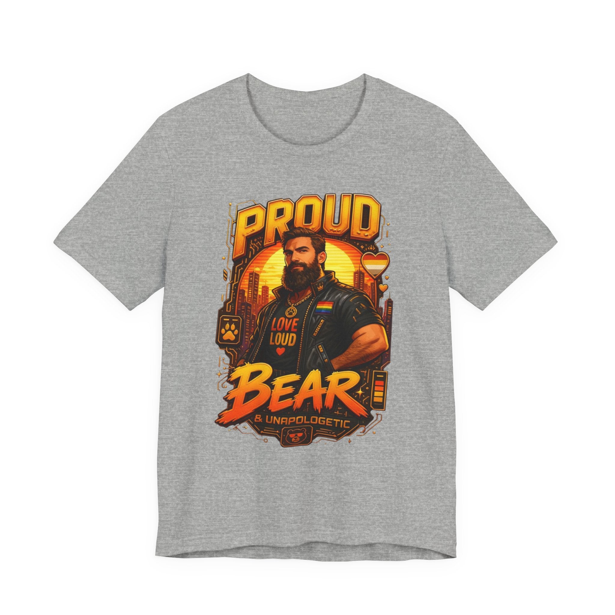 Proud Bear T-Shirt – Vintage Biker ‘Love Loud’ Graphic Tee