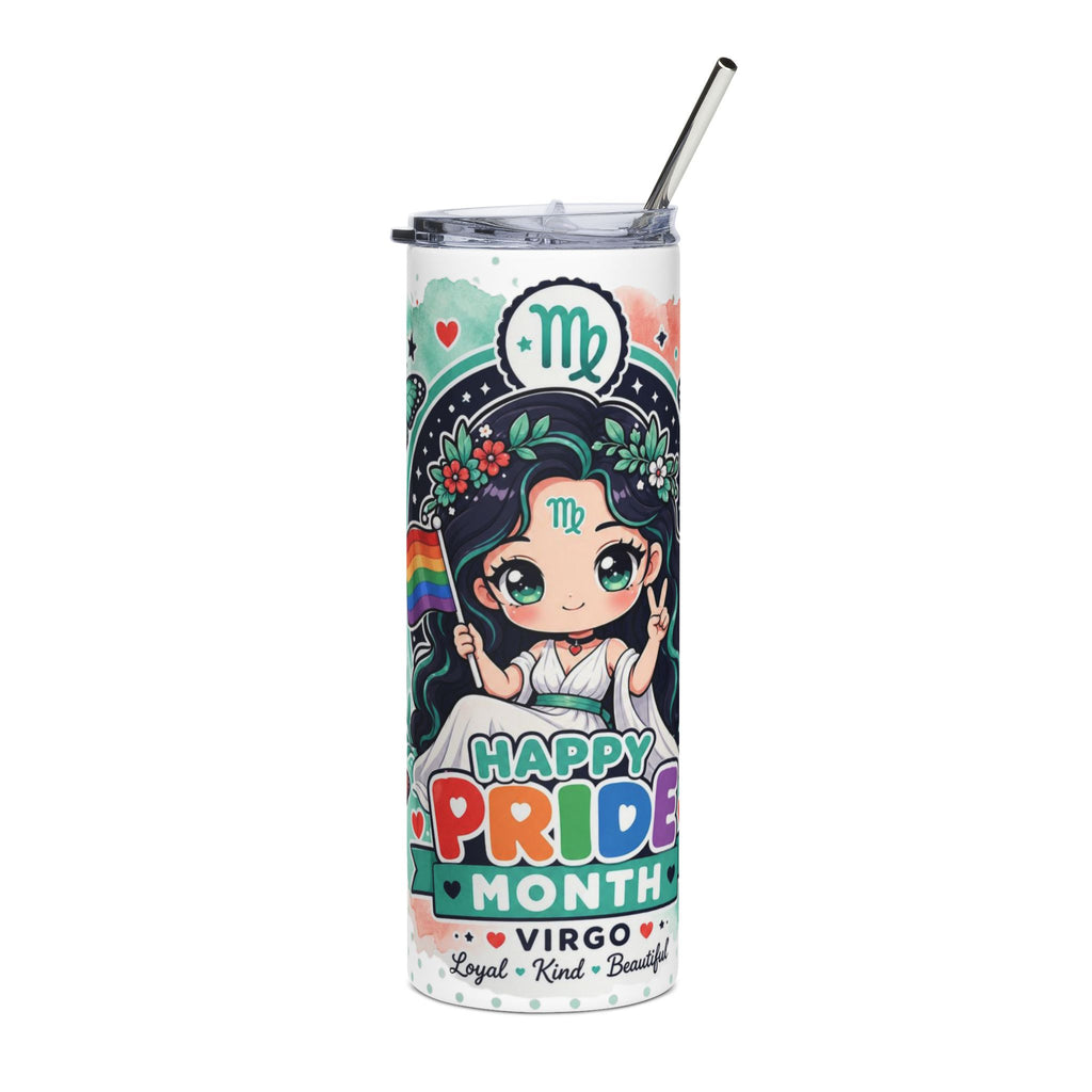 Virgo Pride Stainless Steel Tumbler — 20oz Happy Pride Month Rainbow Travel Cup
