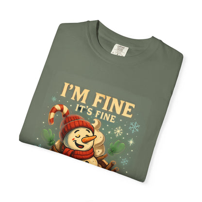 Funny Holiday T-Shirt: I'm Fine, Just Having a Meltdown, Unisex Gift, Christmas Humor Top, Seasonal Tee, Lighthearted Apparel