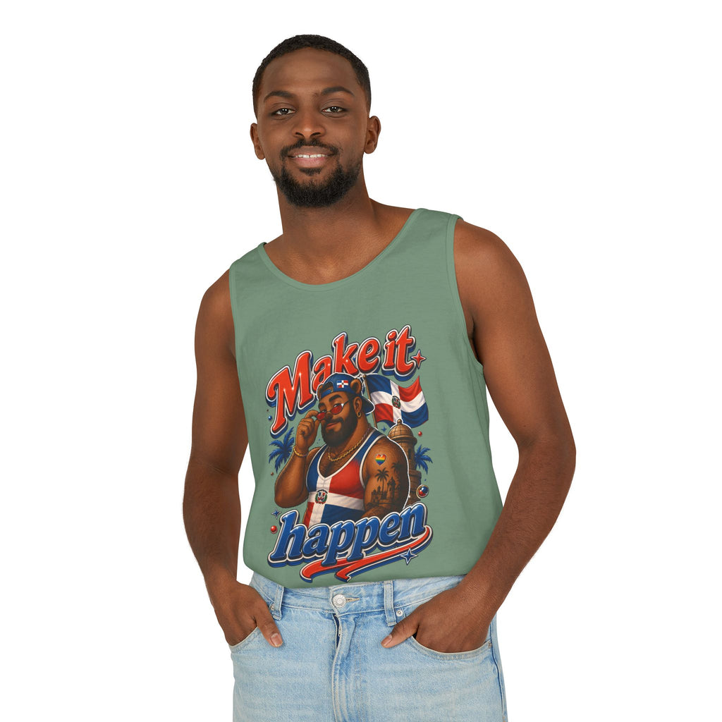 Make It Happen Tank Top — Retro Patriotic Motivational Muscle Tee