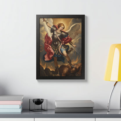 Saint Michael Framed Poster — Archangel Wall Art Print