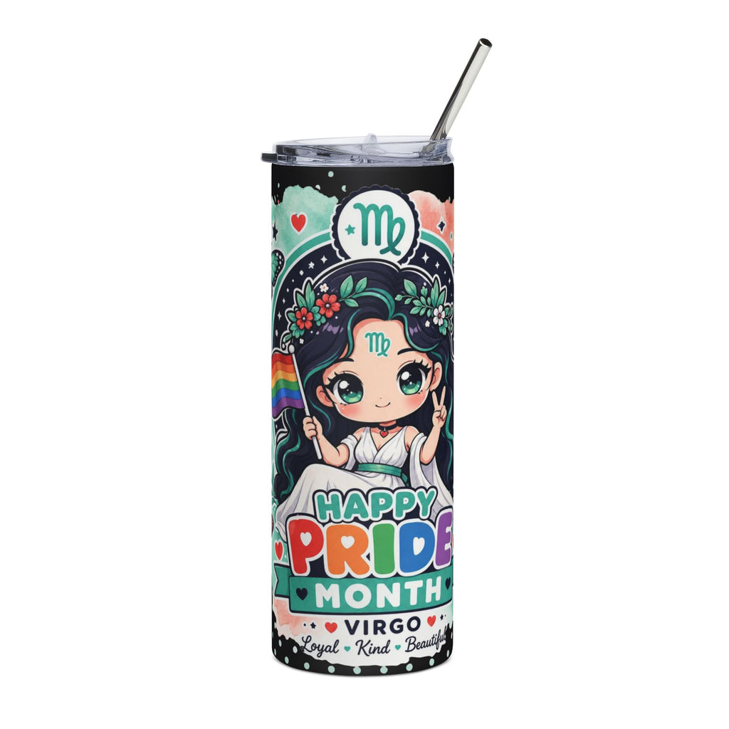 Virgo Pride Stainless Steel Tumbler — 20oz Happy Pride Month Rainbow Travel Cup