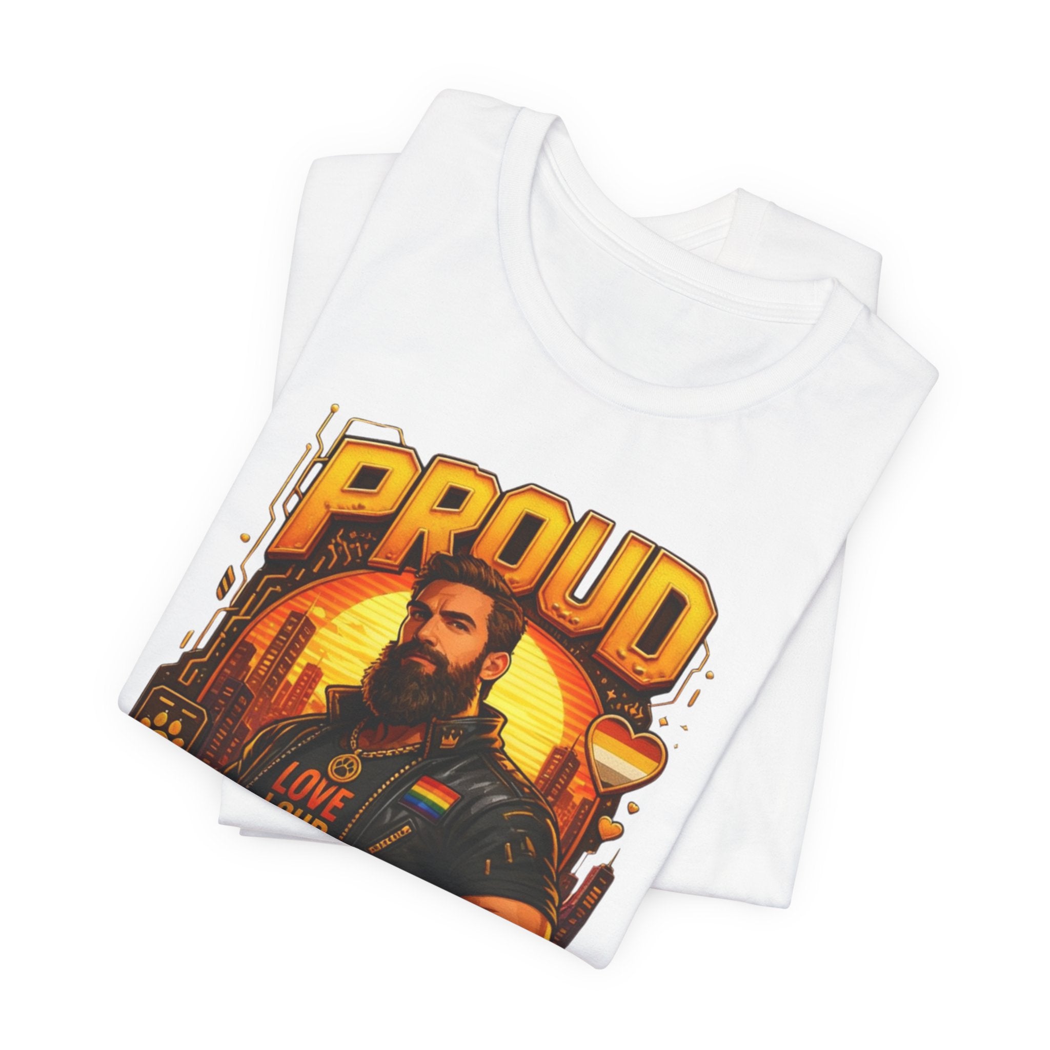 Proud Bear T-Shirt – Vintage Biker ‘Love Loud’ Graphic Tee