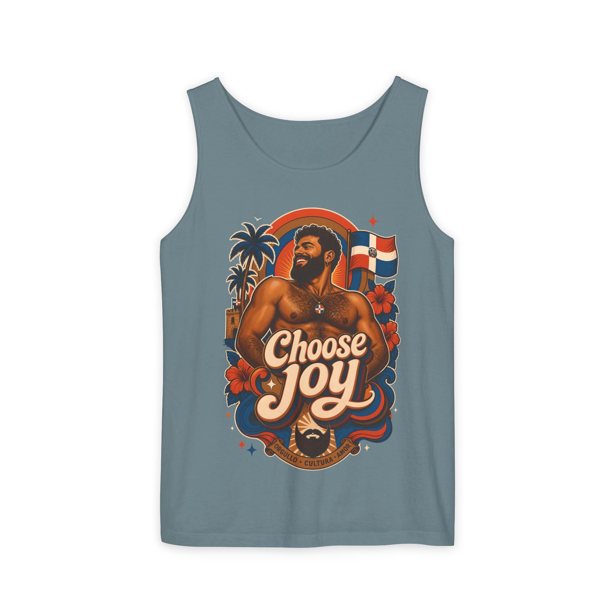 Choose Joy Tank Top — Vintage Tropical Pride Graphic Tank